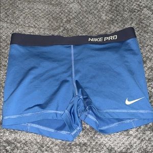 Blue Nike Pro Shorts